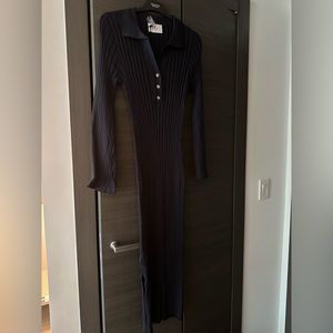 Long ribbed maternity dress